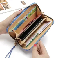 Korean Zipper Wallet Ladies Cross Pattern Bow Clutch Bag main image 5