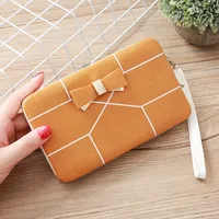 Korean Stripe Printing Bow Wallet sku image 2