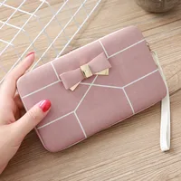 Korean Stripe Printing Bow Wallet sku image 1