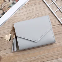 Women'S Solid Color Pu Leather Light Grey Light Green Dark Grey Magnetic Buckle Wallets sku image 7