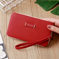 Korean Letter Solid Color Long Wallet sku image 6