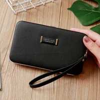 Korean Letter Solid Color Long Wallet sku image 7