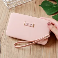 Korean Letter Solid Color Long Wallet sku image 1
