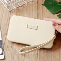 Korean Letter Solid Color Long Wallet sku image 4
