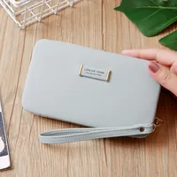 Korean Letter Solid Color Long Wallet sku image 9
