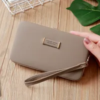 Korean Letter Solid Color Long Wallet sku image 5