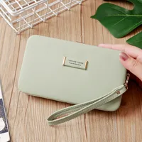 Korean Letter Solid Color Long Wallet sku image 3