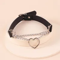 Retro Heart-shape Leather Necklace Wholesale main image 2