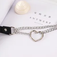 Retro Heart-shape Leather Necklace Wholesale main image 3