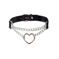 Retro Heart-shape Leather Necklace Wholesale main image 5