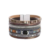Bohemian Wide-brimmed Color Woven Multilayer Leather Bracelet Wholesale sku image 4