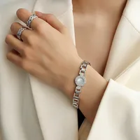 Fashion Geometric 304 Stainless Steel 18K Gold Plated Shell Bracelets In Bulk sku image 1
