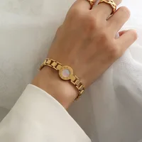 Fashion Geometric 304 Stainless Steel 18K Gold Plated Shell Bracelets In Bulk main image 4