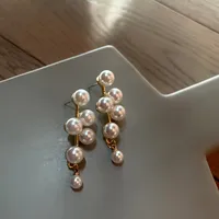 Korea Geometric Rhinestone Long Earrings main image 2