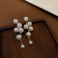 Korea Geometric Rhinestone Long Earrings main image 4