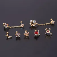 Ear Cartilage Rings & Studs Geometric Copper Plating Artificial Gemstones main image 2