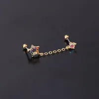 Ear Cartilage Rings & Studs Geometric Copper Plating Artificial Gemstones main image 5