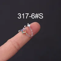 Ear Cartilage Rings & Studs Geometric Copper Plating Artificial Gemstones sku image 19