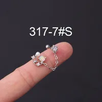 Ear Cartilage Rings & Studs Geometric Copper Plating Artificial Gemstones sku image 16