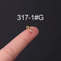 Ear Cartilage Rings & Studs Geometric Copper Plating Artificial Gemstones sku image 3