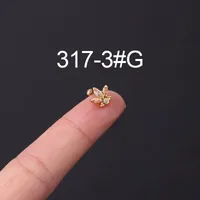 Ear Cartilage Rings & Studs Geometric Copper Plating Artificial Gemstones sku image 10