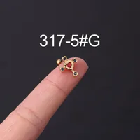 Ear Cartilage Rings & Studs Geometric Copper Plating Artificial Gemstones sku image 11