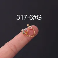 Ear Cartilage Rings & Studs Geometric Copper Plating Artificial Gemstones sku image 20