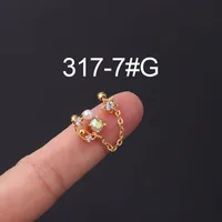 Ear Cartilage Rings & Studs Geometric Copper Plating Artificial Gemstones sku image 17