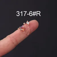 Ear Cartilage Rings & Studs Geometric Copper Plating Artificial Gemstones sku image 21