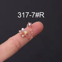 Ear Cartilage Rings & Studs Geometric Copper Plating Artificial Gemstones sku image 18