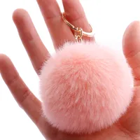 Fashion 7cm Imitation Rex Rabbit Fur Small Ball Keychain Wholesale sku image 9
