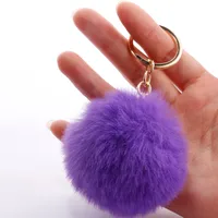 Fashion 7cm Imitation Rex Rabbit Fur Small Ball Keychain Wholesale sku image 15