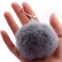 Fashion 7cm Imitation Rex Rabbit Fur Small Ball Keychain Wholesale sku image 14