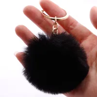 Fashion 7cm Imitation Rex Rabbit Fur Small Ball Keychain Wholesale sku image 12