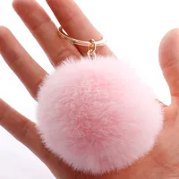 Fashion 7cm Imitation Rex Rabbit Fur Small Ball Keychain Wholesale sku image 1