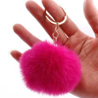 Fashion 7cm Imitation Rex Rabbit Fur Small Ball Keychain Wholesale sku image 17