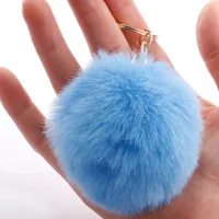 Fashion 7cm Imitation Rex Rabbit Fur Small Ball Keychain Wholesale sku image 6