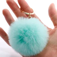 Fashion 7cm Imitation Rex Rabbit Fur Small Ball Keychain Wholesale sku image 5