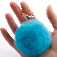 Fashion 7cm Imitation Rex Rabbit Fur Small Ball Keychain Wholesale sku image 2