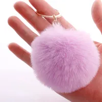 Fashion 7cm Imitation Rex Rabbit Fur Small Ball Keychain Wholesale sku image 4