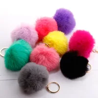 Fashion 7cm Imitation Rex Rabbit Fur Small Ball Keychain Wholesale main image 5