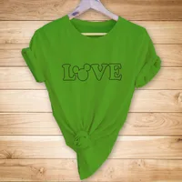 Fashion New Style Hollow Love Printed Casual Short-sleeved T-shirt main image 1