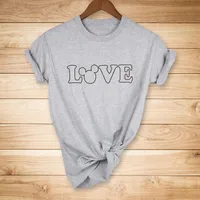 Fashion New Style Hollow Love Printed Casual Short-sleeved T-shirt sku image 6
