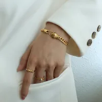 Fashion Animal 304 Stainless Steel 18K Gold Plated Zircon Bracelets In Bulk main image 1