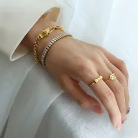 Fashion Animal 304 Stainless Steel 18K Gold Plated Zircon Bracelets In Bulk main image 3