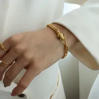 Fashion Animal 304 Stainless Steel 18K Gold Plated Zircon Bracelets In Bulk main image 4