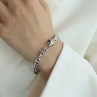 Fashion Animal 304 Stainless Steel 18K Gold Plated Zircon Bracelets In Bulk sku image 4