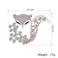 Simple Fox Alloy Rhinestone Brooch Cwholesale main image 2