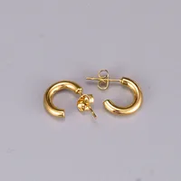 Fashion Heart Plating 304 Stainless Steel Titanium Steel No Inlaid 18K Gold Plated Earrings main image 1