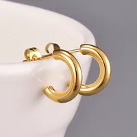 Fashion Heart Plating 304 Stainless Steel Titanium Steel No Inlaid 18K Gold Plated Earrings main image 3